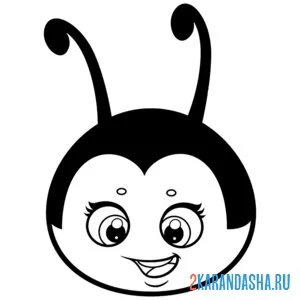 Раскраска голова божья коровка