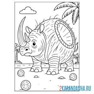 Раскраска кокосино-рино