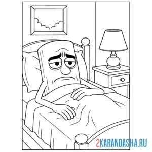 Раскраска тунг-тунг-тунг сахур заболел