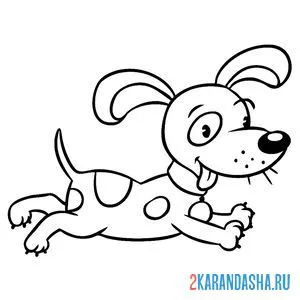 Раскраска милая собачка такса