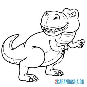 Раскраска серьезный динозавр гигантозавр