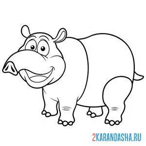 Раскраска животное тапир