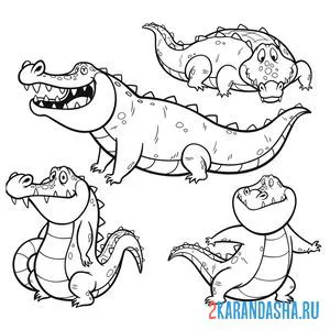 Раскраска крокодилы