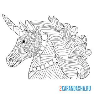 Раскраска единорог антистресс для девочек
