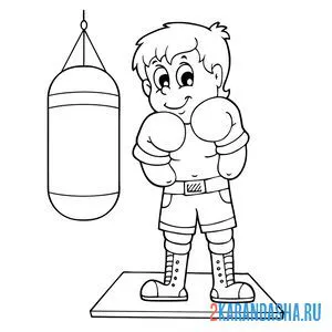 Раскраска бокс спорт для сильных