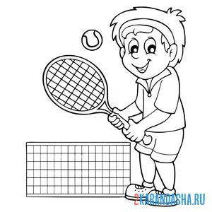 Раскраска большой теннис спорт