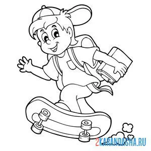 Раскраска скейтборд экстремальный вид спорта