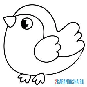 Раскраска маленькая птичка