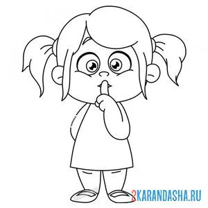 Раскраска смешная девочка