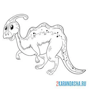 Раскраска динозавр паразауролоф