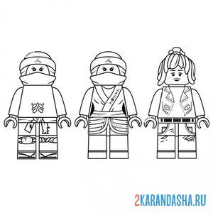Раскраска ниндзяго ния в разных обличиях