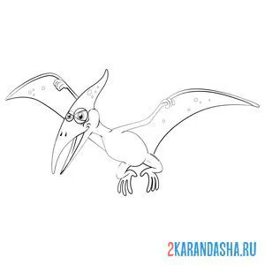 Раскраска летающий ящер (птерозавр)