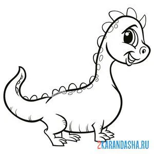 Раскраска крошка-динозаврик