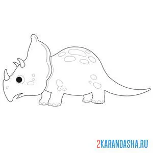 Раскраска трицератопс сбоку