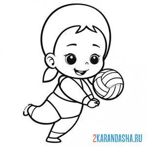 Раскраска женский волейбол