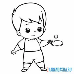 Раскраска игра в настольный теннис
