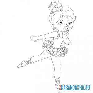 Раскраска балерина стройная артистка