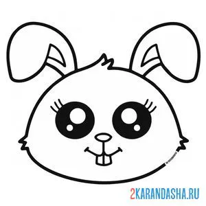 Раскраска милый зайка каваи