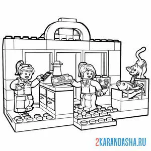 Раскраска супермаркет магазин, сити, джуниор