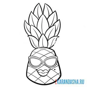 Раскраска спелый ананас девочка