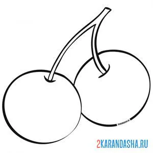 Раскраска вишня спелая