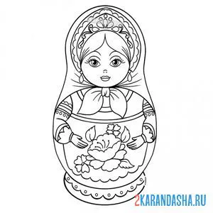 Раскраска матрешка