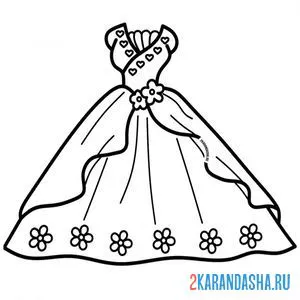 Раскраска вечернее платье