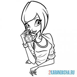 Раскраска текна с компасом