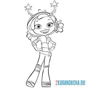 Раскраска аленка со звездочками