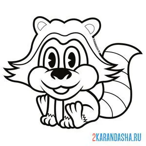 Раскраска хитрый енот