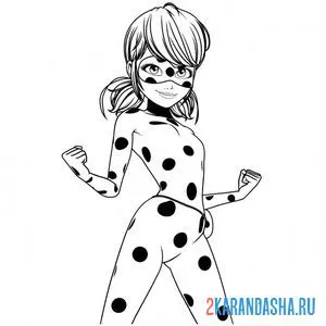 Раскраска леди баг супергероиня в маске