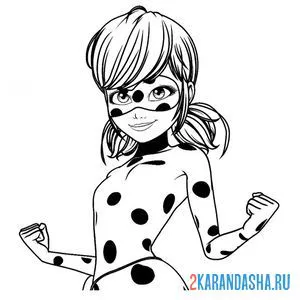 Раскраска леди баг на задании