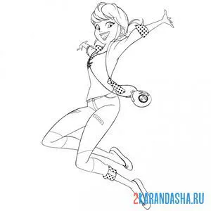 Раскраска счастливая маринетт