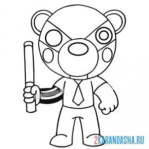 Раскраска пигги badgy
