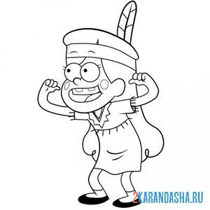 Раскраска мэйбл пайнс индеец