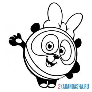 Раскраска милая панди с бантиком | смешарики