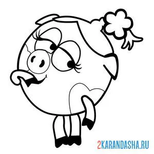Раскраска кокетка нюша | смешарики