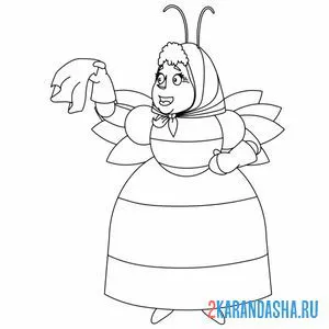 Раскраска баба капа из лунтика