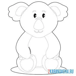 Раскраска коала сидит