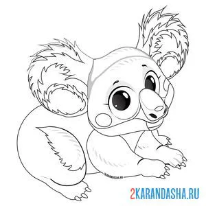 Раскраска прекрасная коала