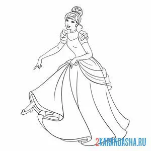 Раскраска золушка в туфлях
