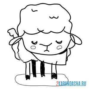 Раскраска спящая овечка
