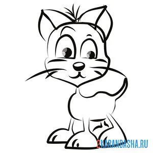 Раскраска уличный кот