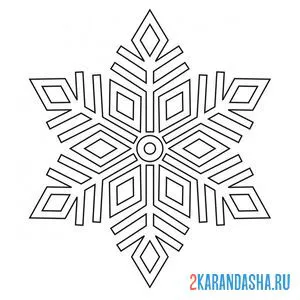 Раскраска морозная снежинка