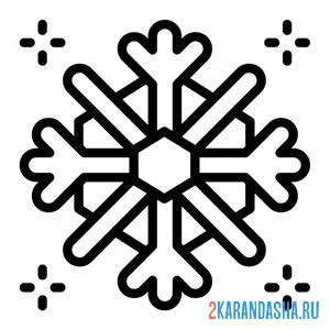 Раскраска простая форма снежинки