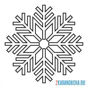 Раскраска много иголочек снежинка