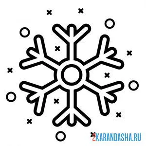 Раскраска снежинка со снегом
