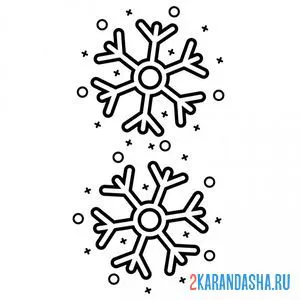 Раскраска со снежком снежинка