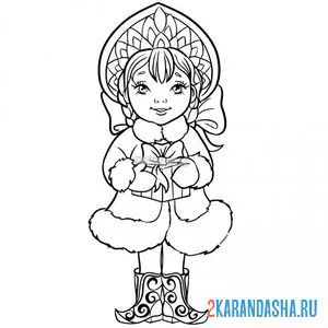 Раскраска с подарком в руках