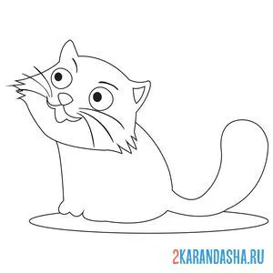 Раскраска простой кот